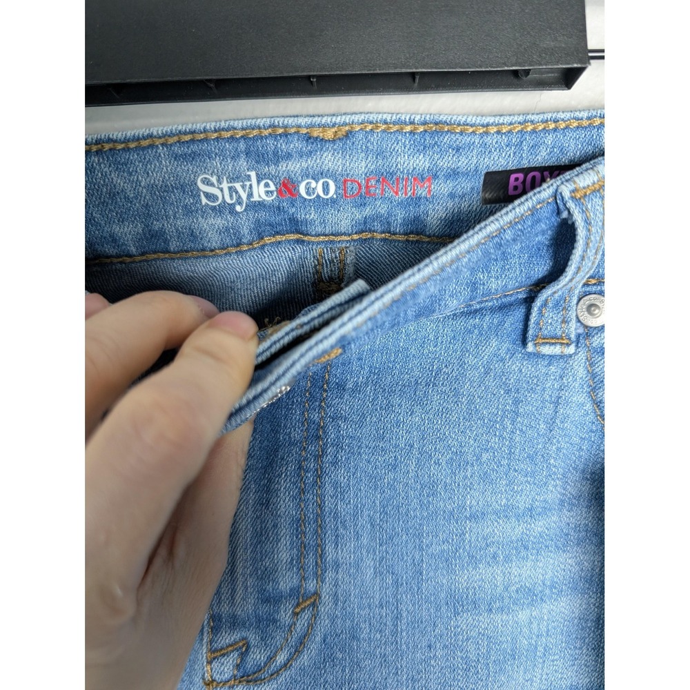 Style&co. Jeans Womens 12 Blue Boyfriend Relaxed Stretch Denim 29‎ Inseam - Picture 3 of 10